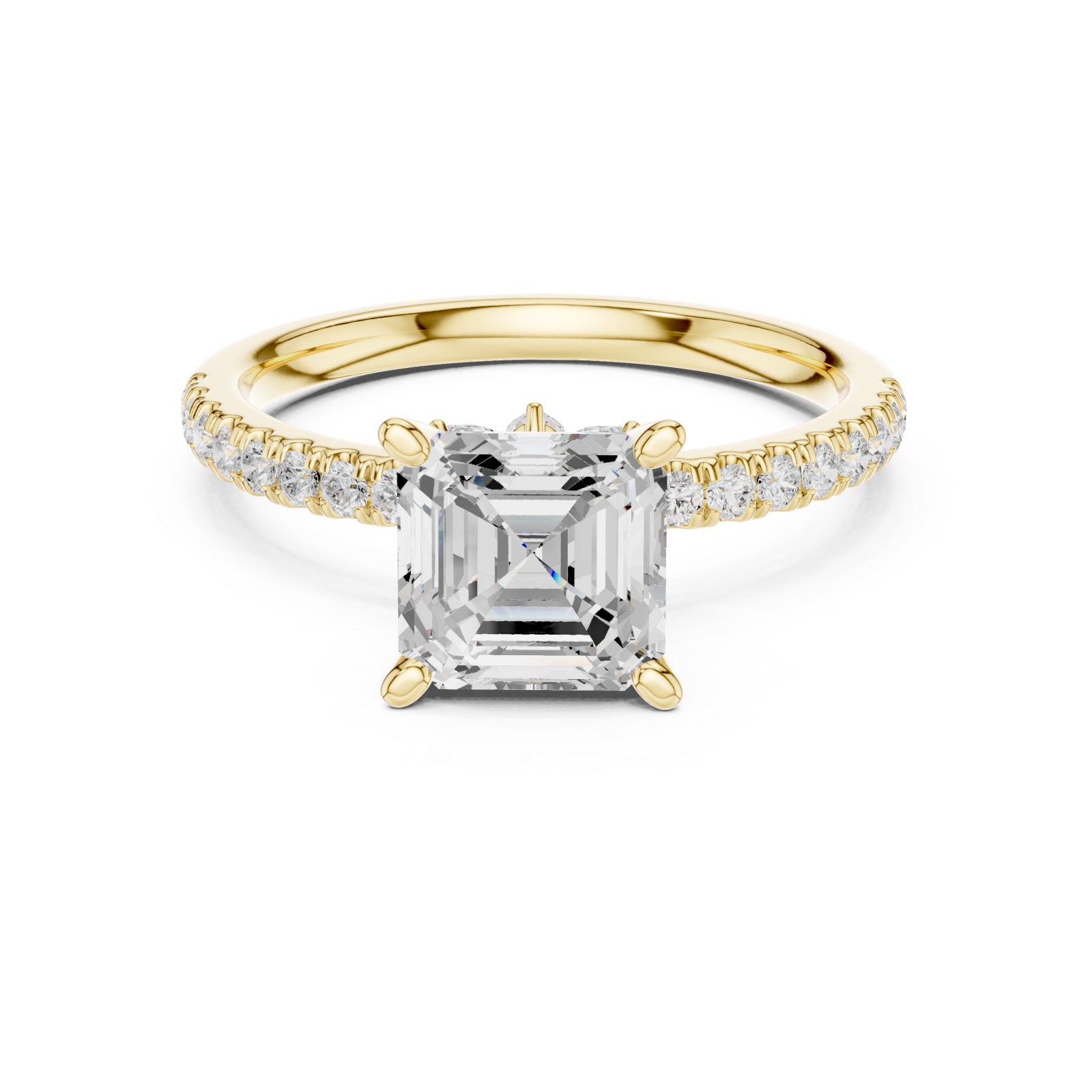  Gold Refined Grace Solitaire Engagement Ring Front View