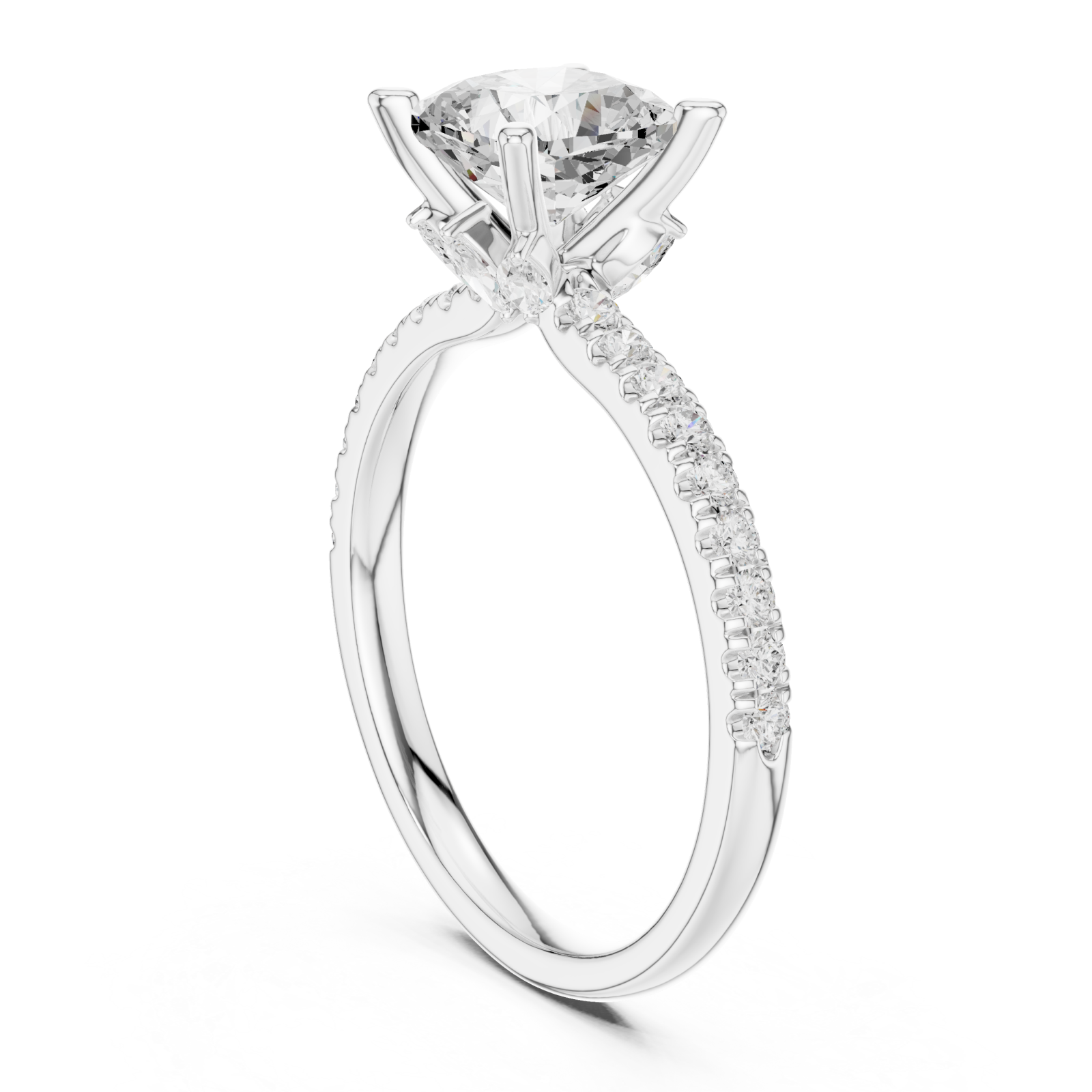  White Gold Celeste Aura Solitaire Promise Ring Left View