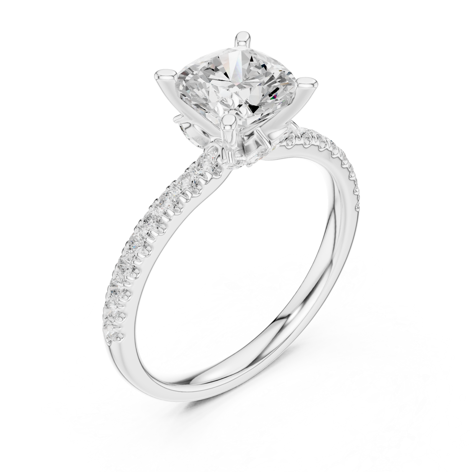  White Gold Celeste Aura Solitaire Promise Ring Right View