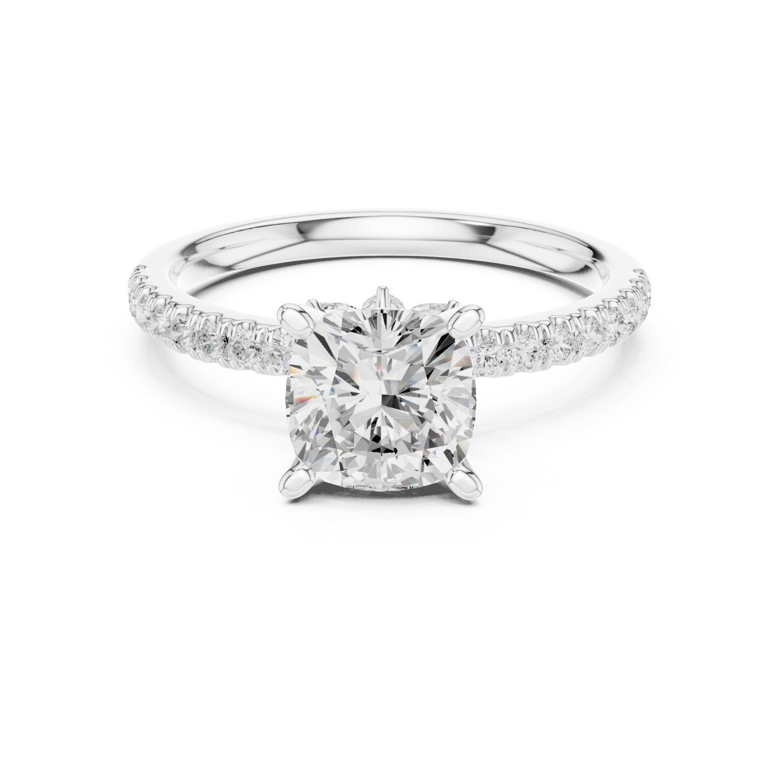  White Gold Celeste Aura Solitaire Promise Ring Front View