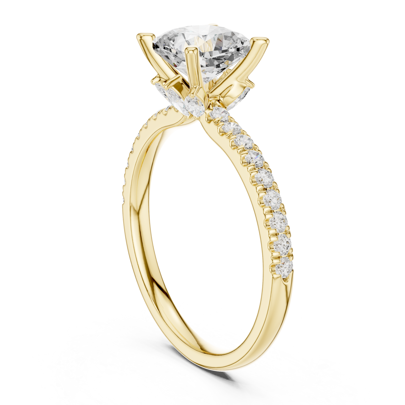  Gold Celeste Aura Solitaire Promise Ring Left View