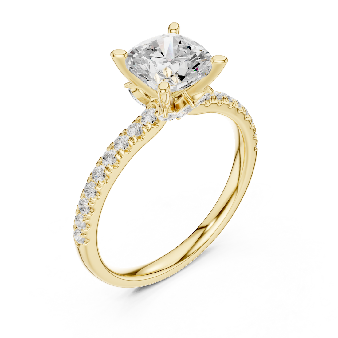 Gold Celeste Aura Solitaire Promise Ring Right View