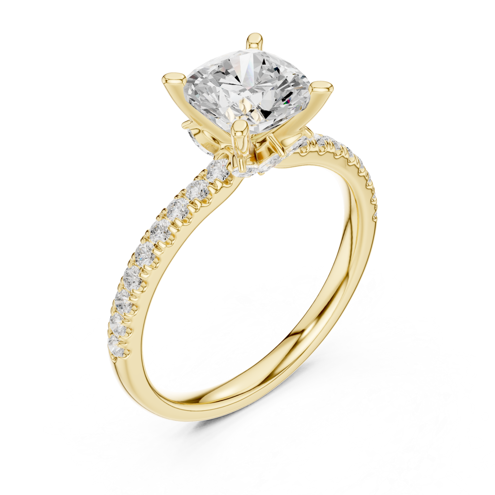 Gold Celeste Aura Solitaire Promise Ring Right View