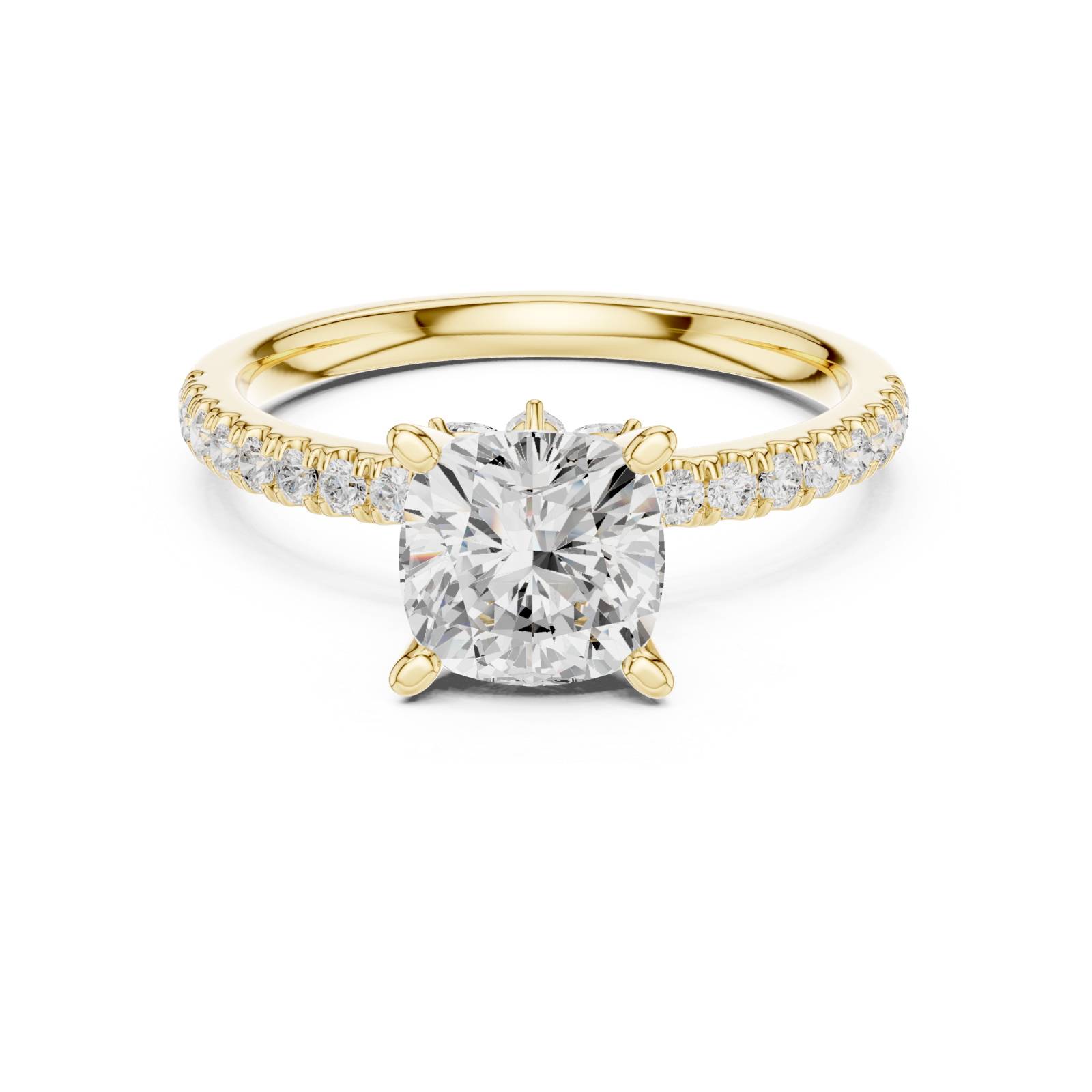  Gold Celeste Aura Solitaire Promise Ring Front View