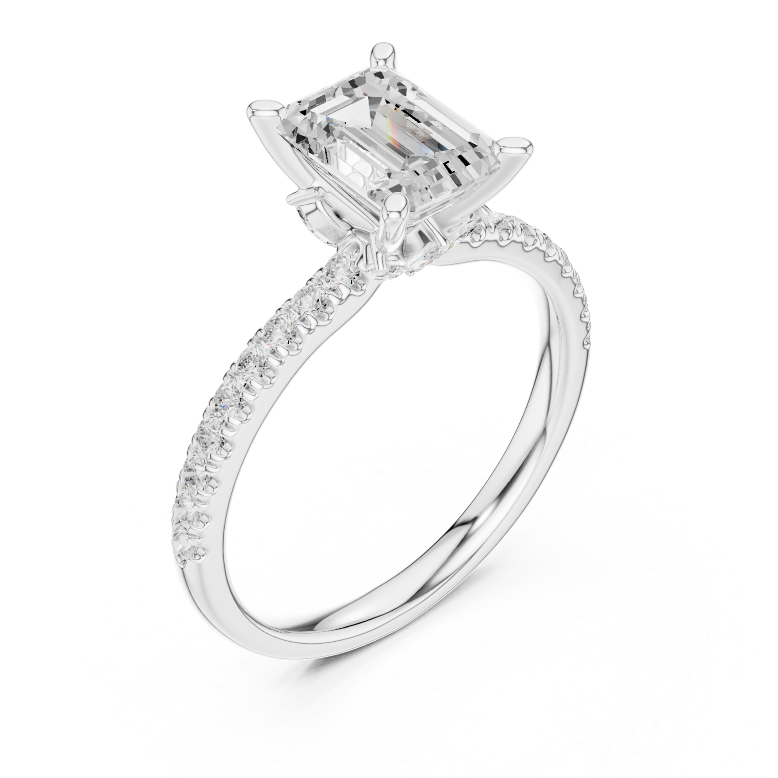  White Gold Aurora Classic Halo Ring Right View