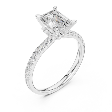  White Gold Aurora Classic Halo Ring Right View