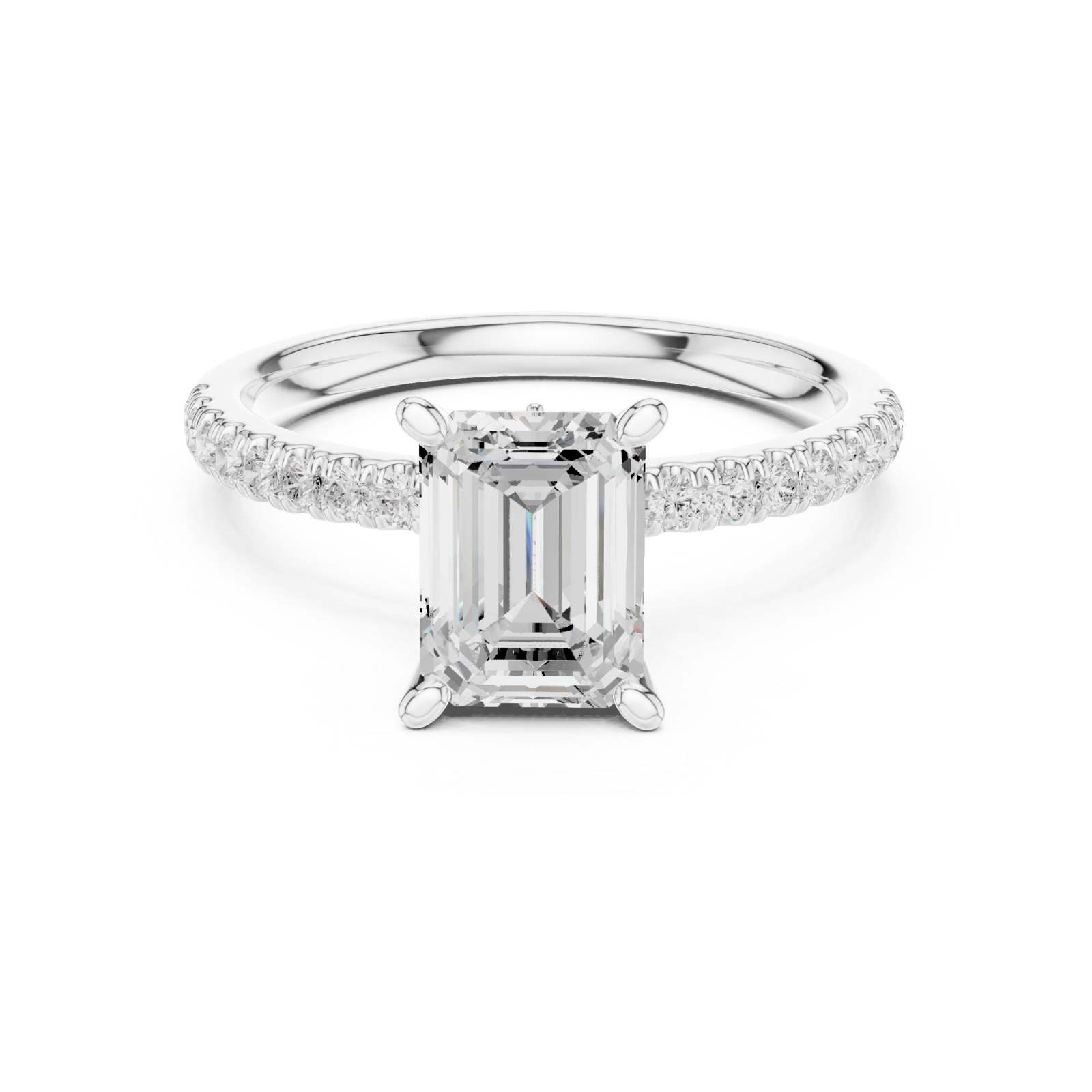  White Gold Aurora Classic Halo Ring Front View