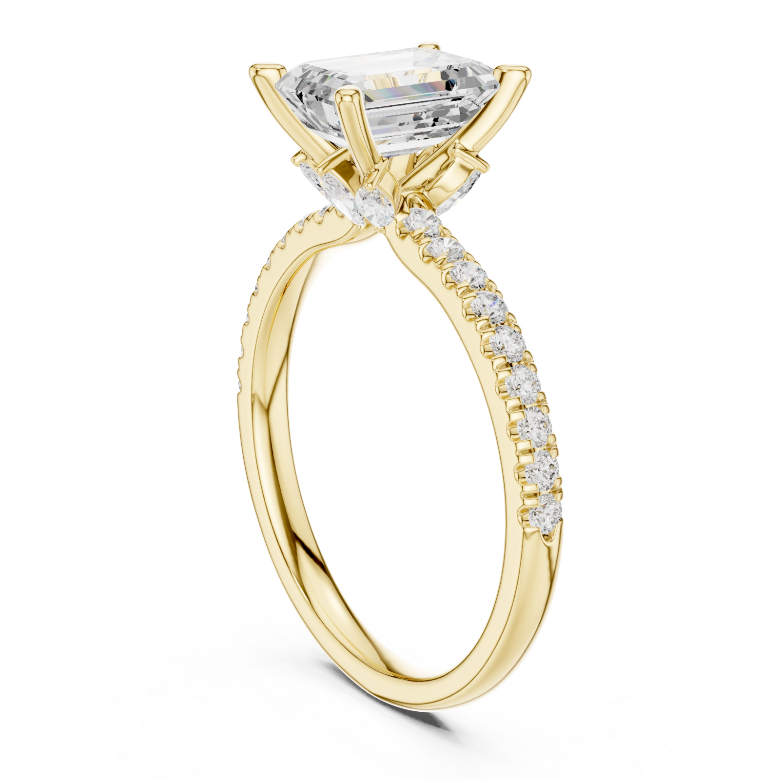  Gold Aurora Classic Halo Ring Left View
