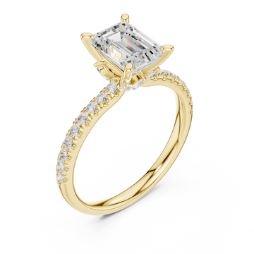 Gold Aurora Classic Halo Ring Right View