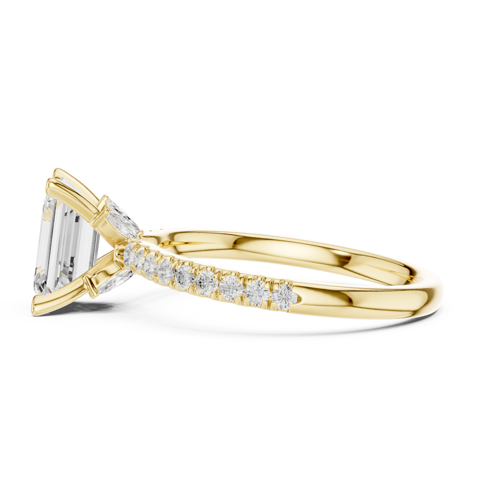  Gold Aurora Classic Halo Ring Side View