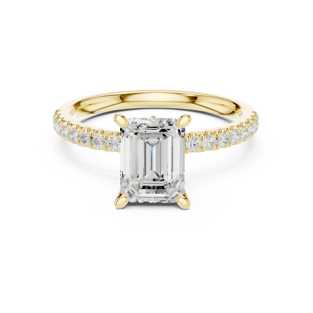 Gold Aurora Classic Halo Ring Right View