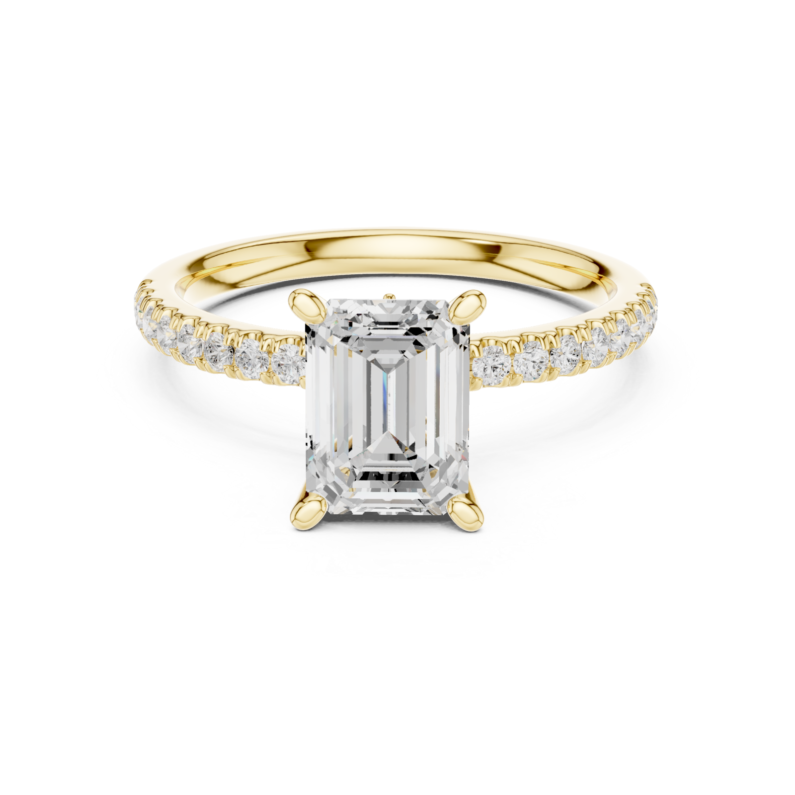  Gold Aurora Classic Halo Ring Front View