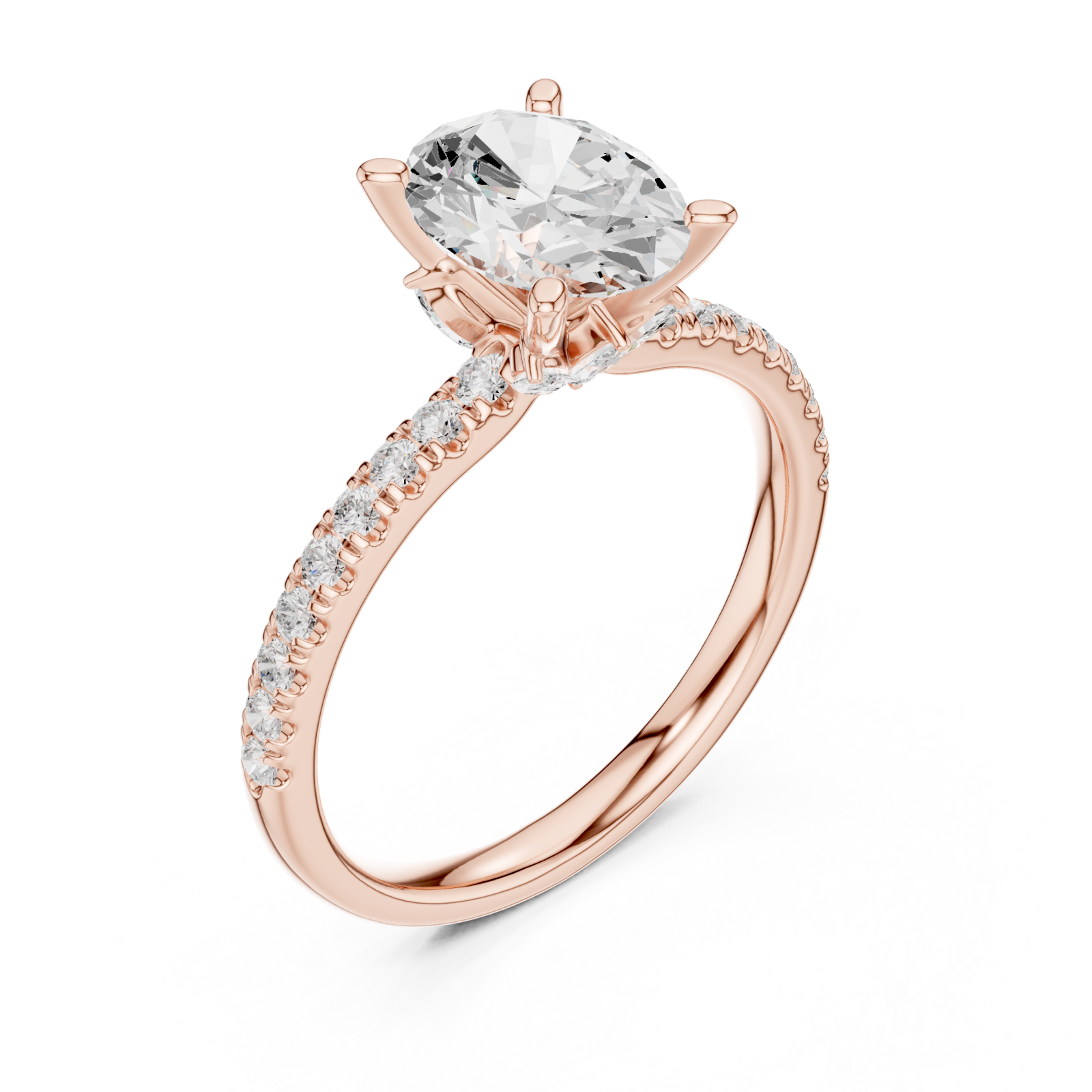  Rose Gold Elegance Radiant Solitaire Ring Right View