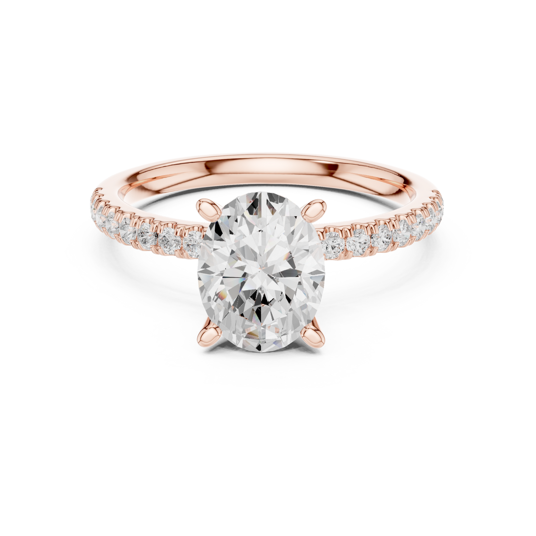  Rose Gold Elegance Radiant Solitaire Ring Right View