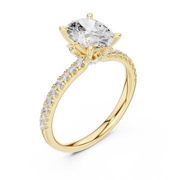Gold Elegance Radiant Solitaire Ring Right View