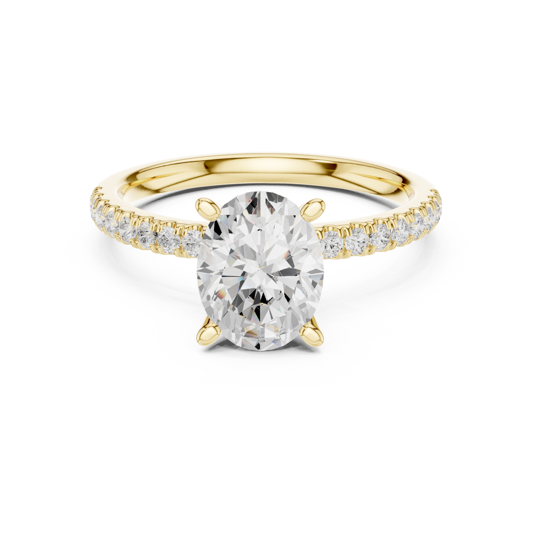 Gold Elegance Radiant Solitaire Ring Right View