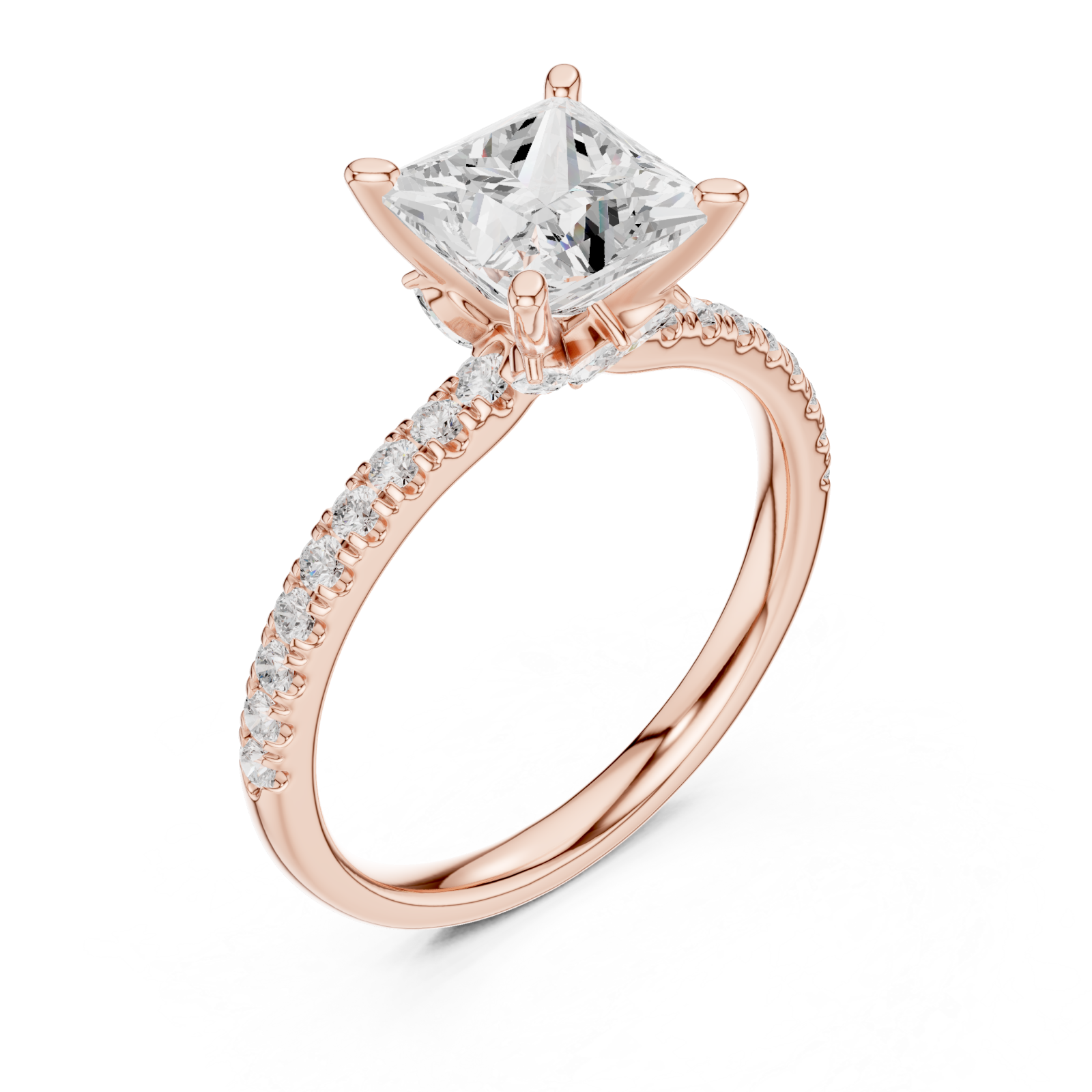  Rose Gold Celestial Crown Solitaire Ring Right View