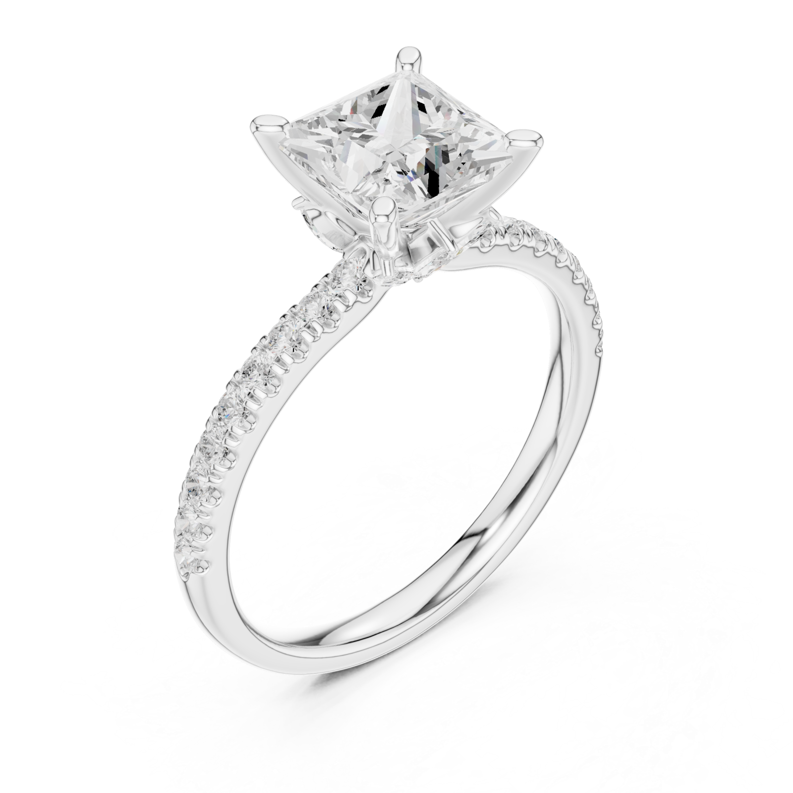 White Gold Celestial Crown Solitaire Ring Right View