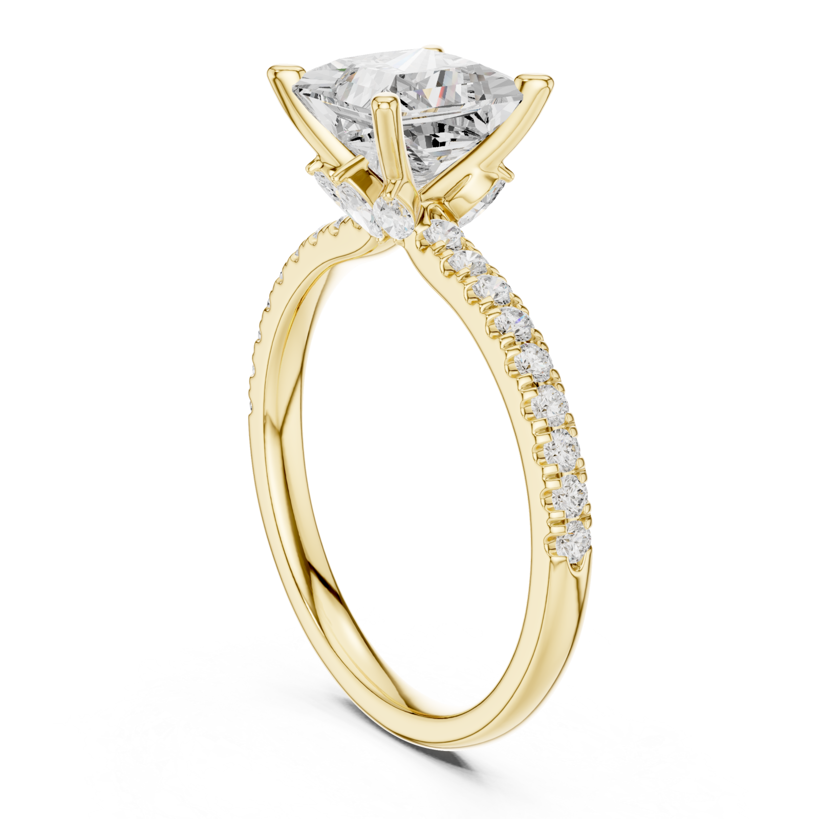  Gold Celestial Crown Solitaire Ring Left View