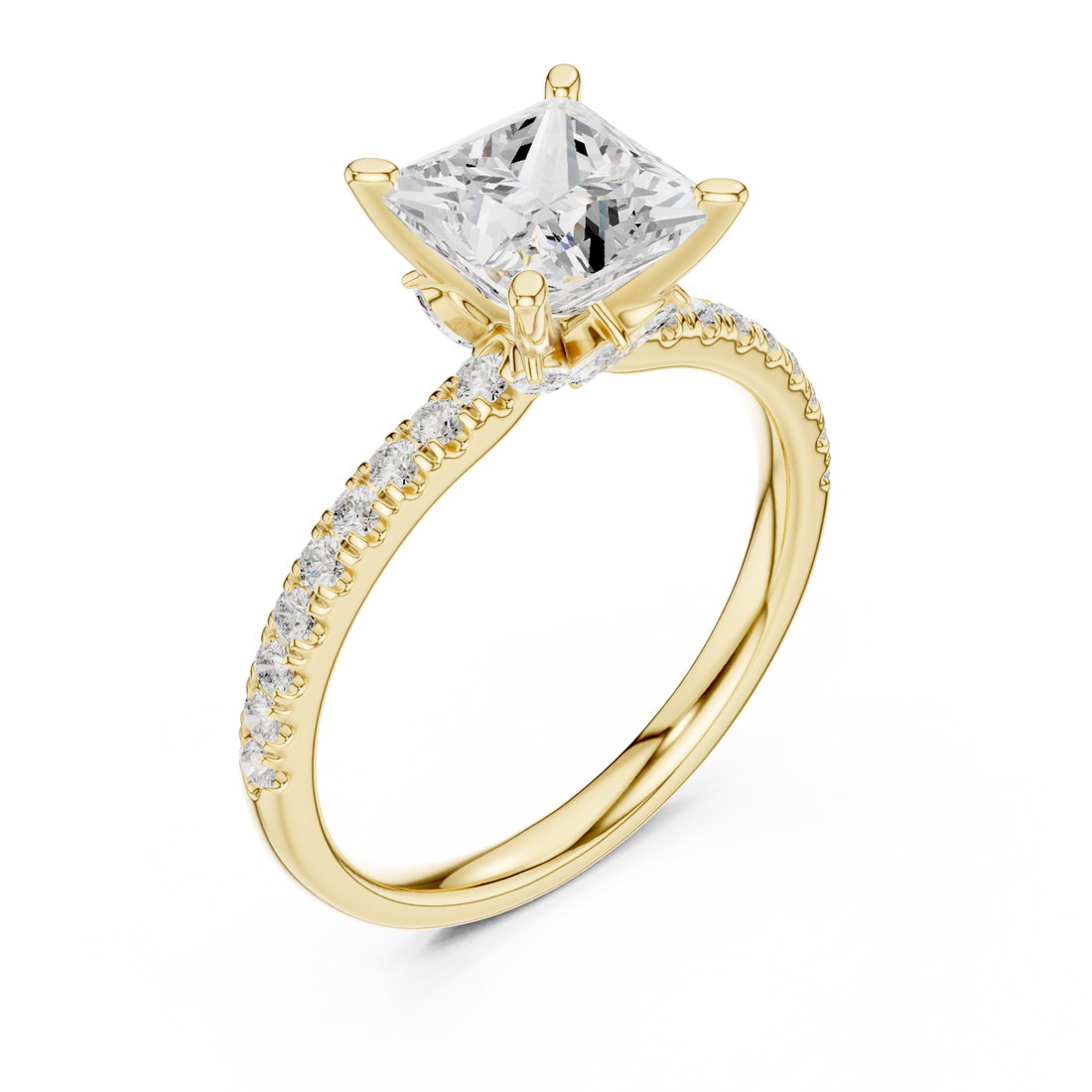 Gold Celestial Crown Solitaire Ring Right View