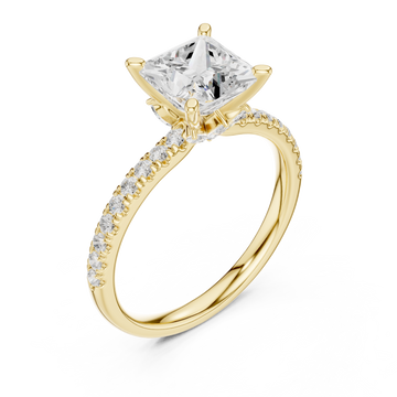 Gold Celestial Crown Solitaire Ring Right View