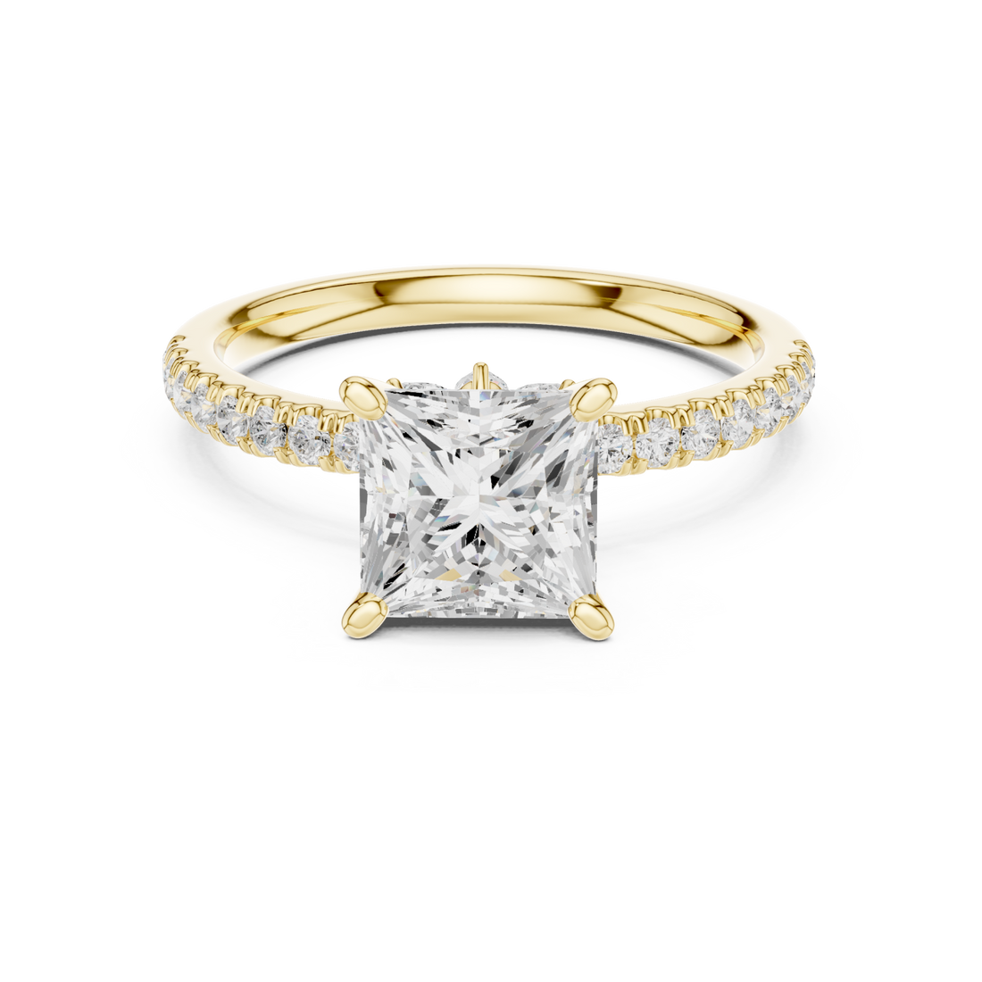 Gold Celestial Crown Solitaire Ring Right View