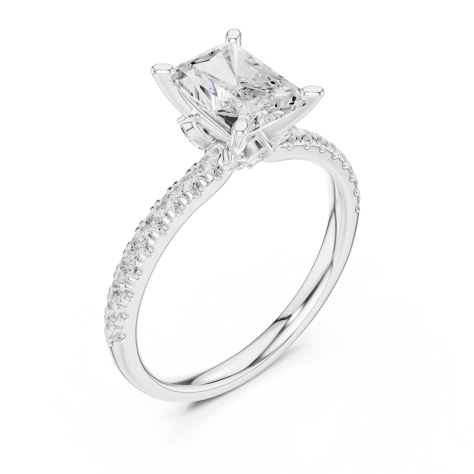 White Gold Radiant Prism Statement Ring Right View