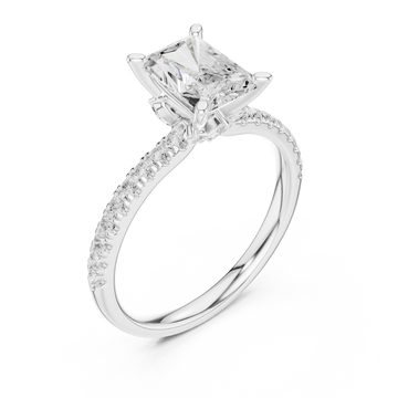  White Gold Radiant Prism Statement Ring Right View