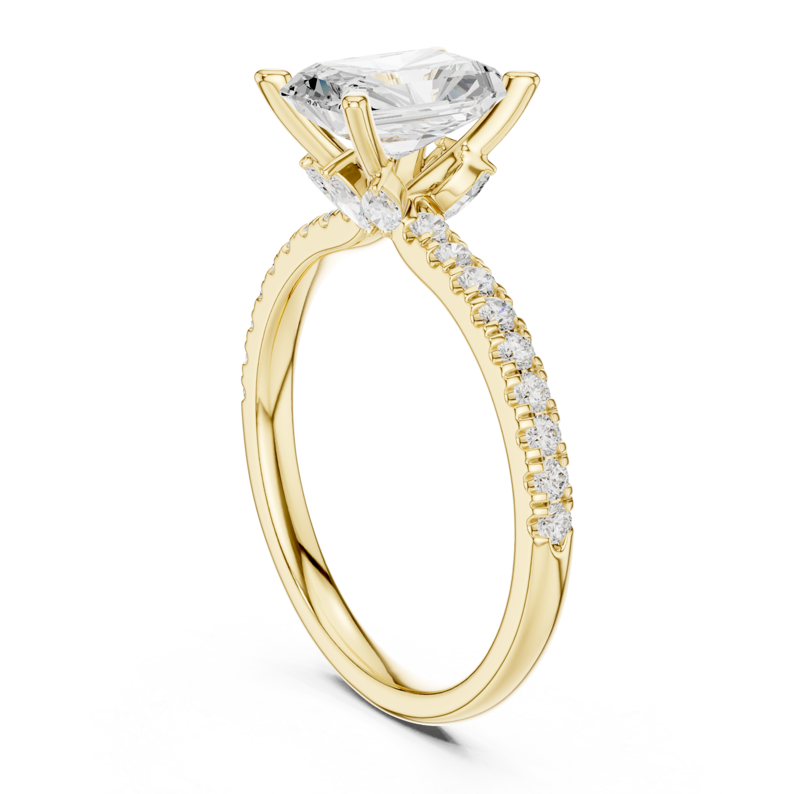  Gold Radiant Prism Statement Ring Left View