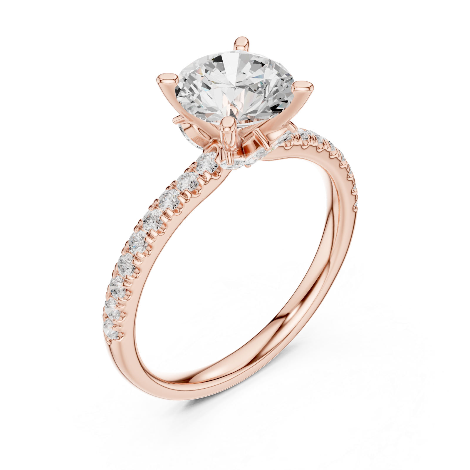  Rose Gold Solstice Whisper Band Engagement Ring Right View
