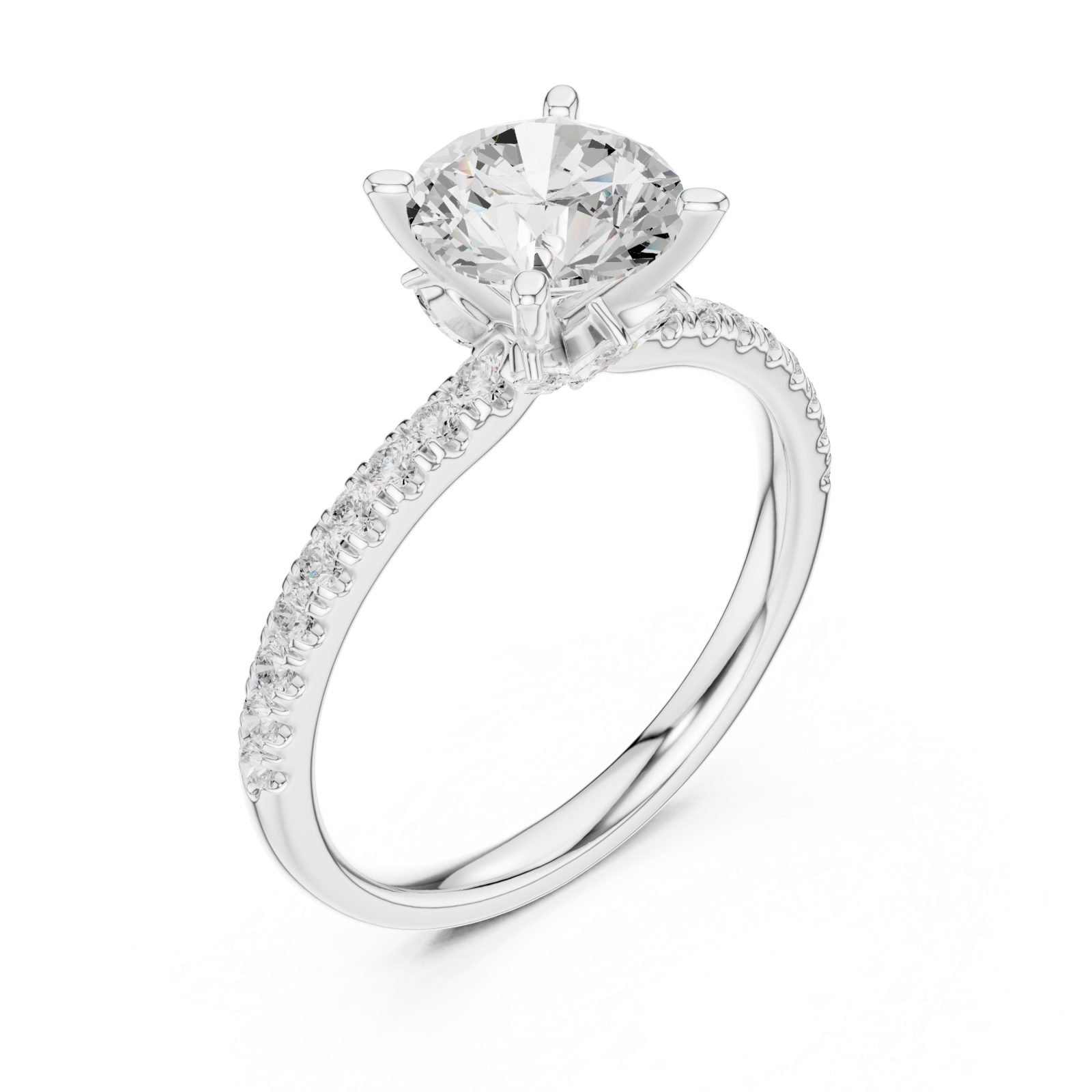  White Gold Solstice Whisper Band Engagement Ring Right View