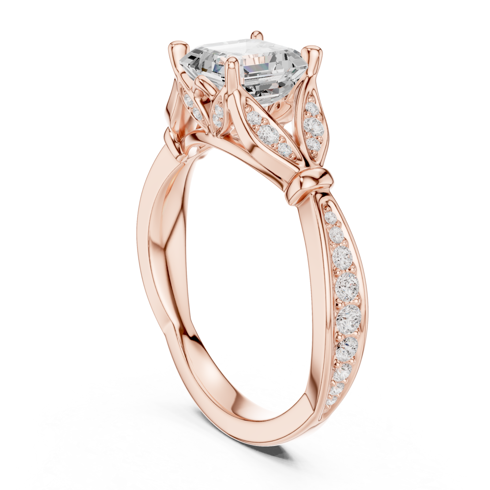  Rose Gold Imperial Crest Regal Ring Left View