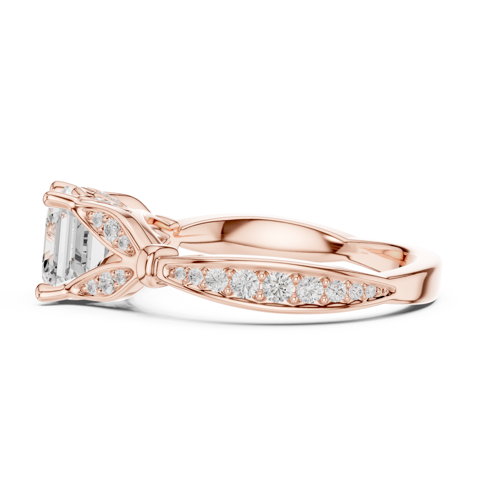  Rose Gold Imperial Crest Regal Ring Side View