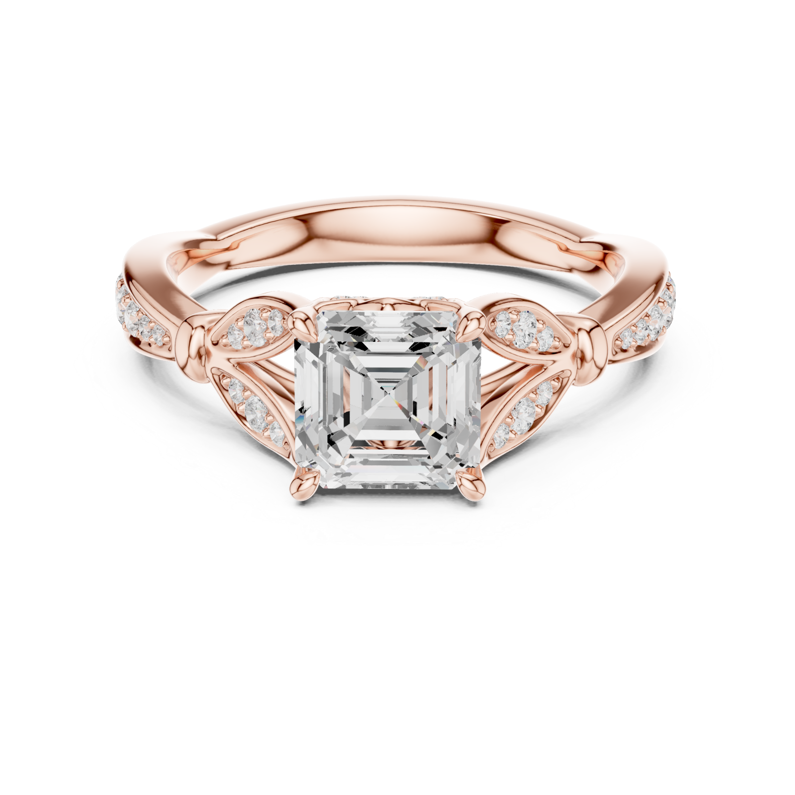  Rose Gold Imperial Crest Regal Ring Front View