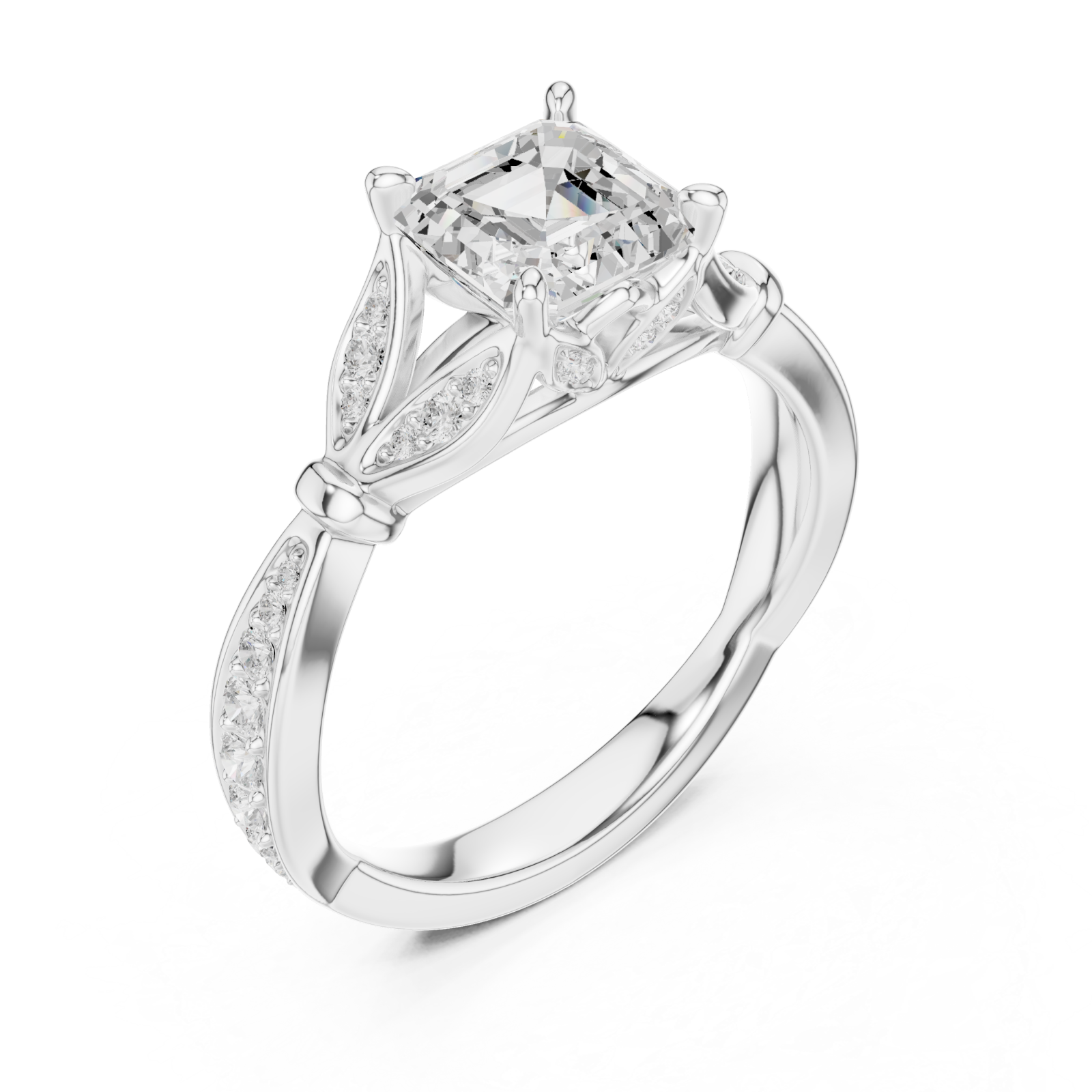  White Gold Imperial Crest Regal Ring Right View