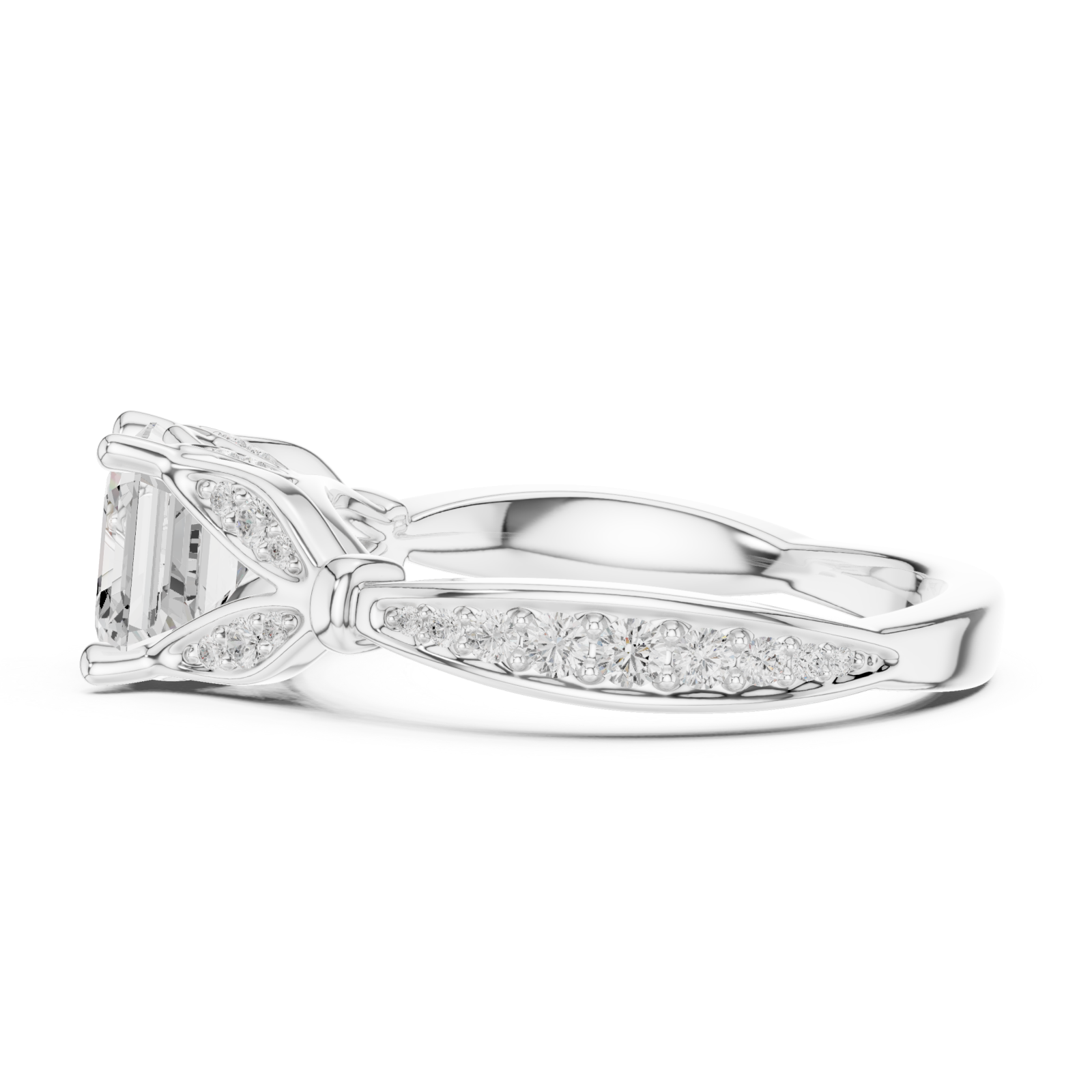  White Gold Imperial Crest Regal Ring Side View