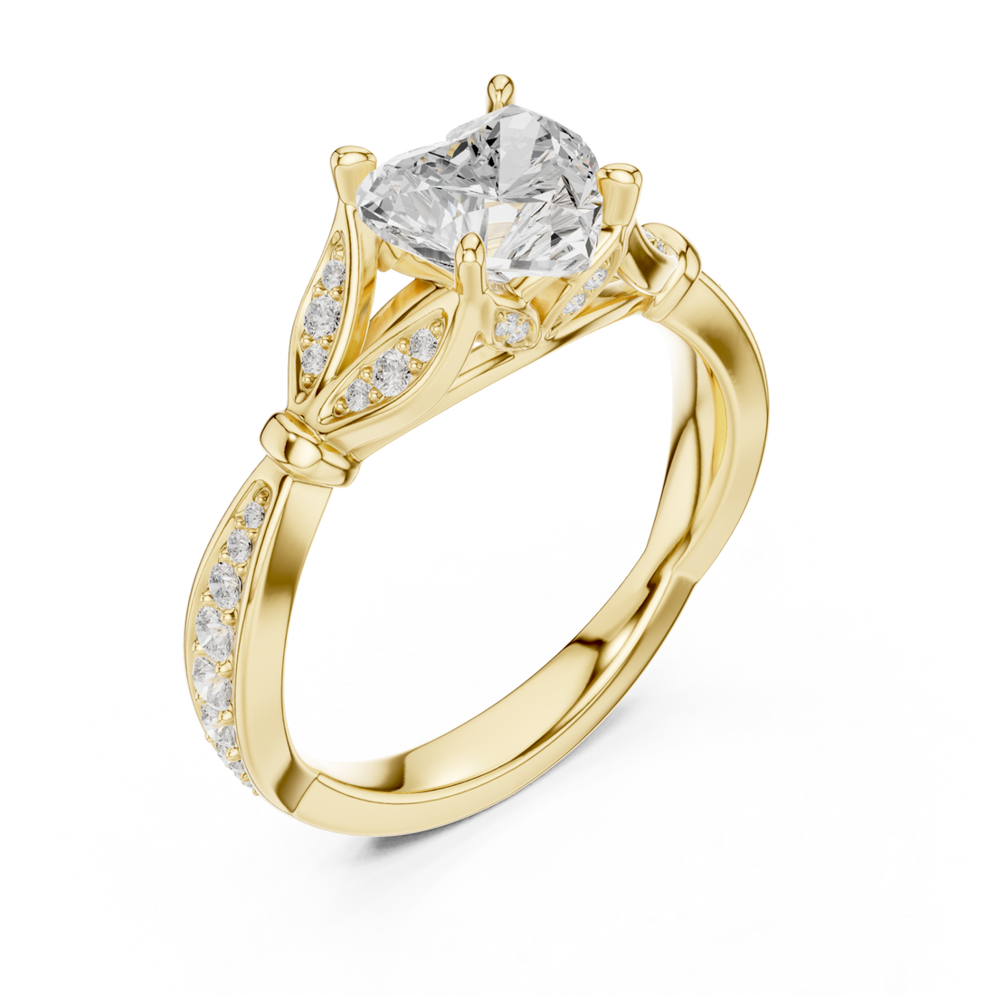 Gold Celestial Petal Embrace Ring Right View