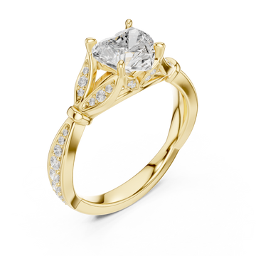 Gold Celestial Petal Embrace Ring Right View