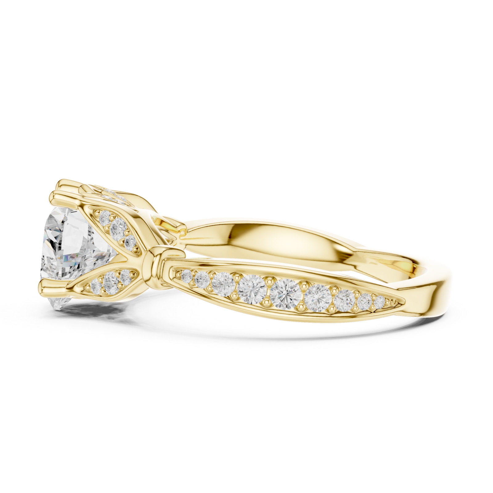  Gold Celestial Petal Embrace Ring Side View