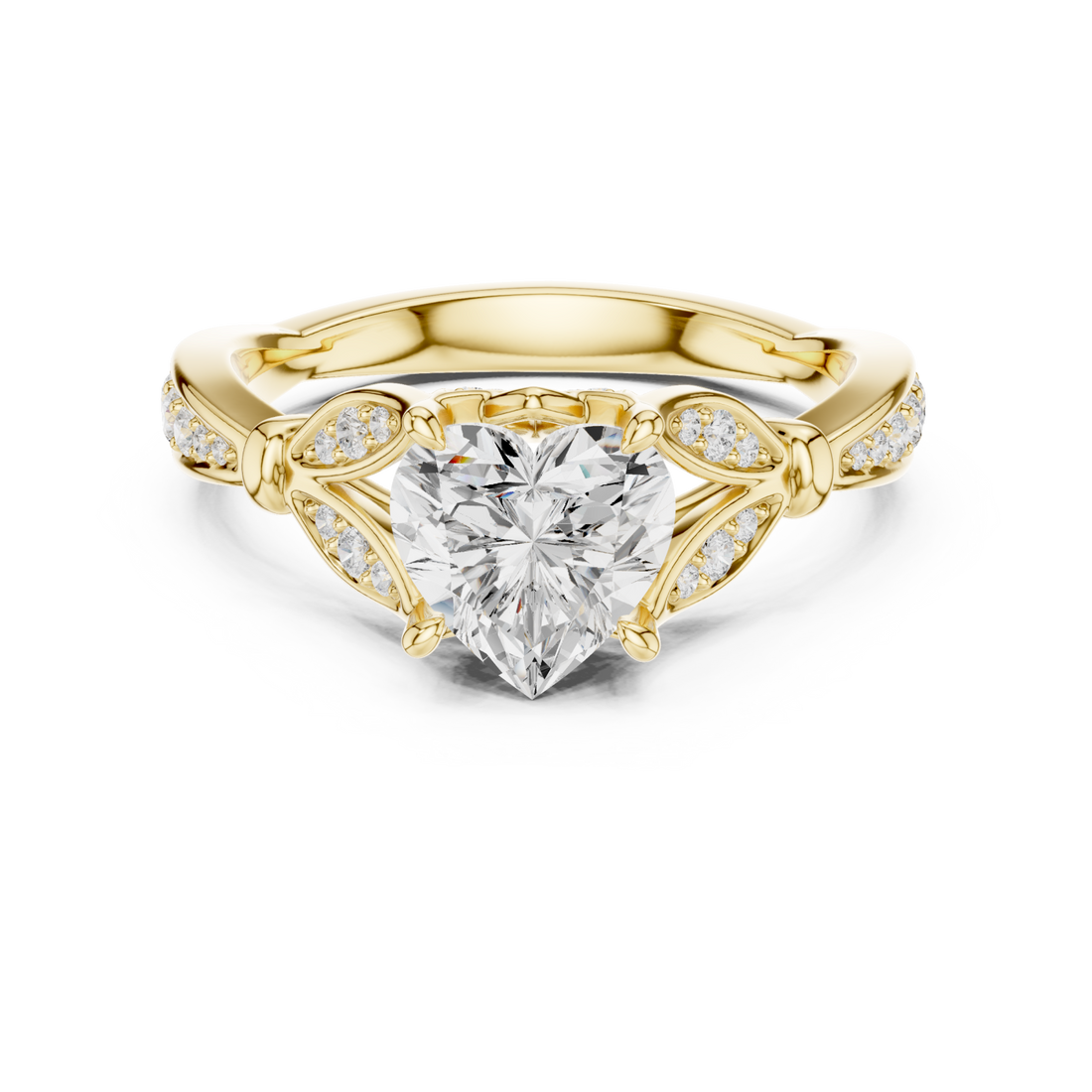 Gold Celestial Petal Embrace Ring Right View