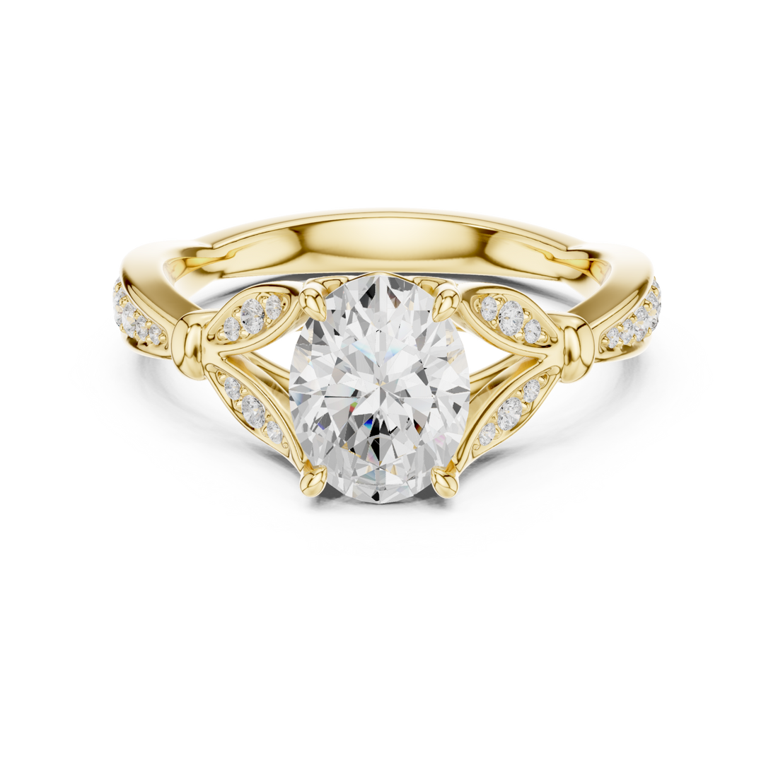 Gold Royal Crest Crown Set Ring Right View
