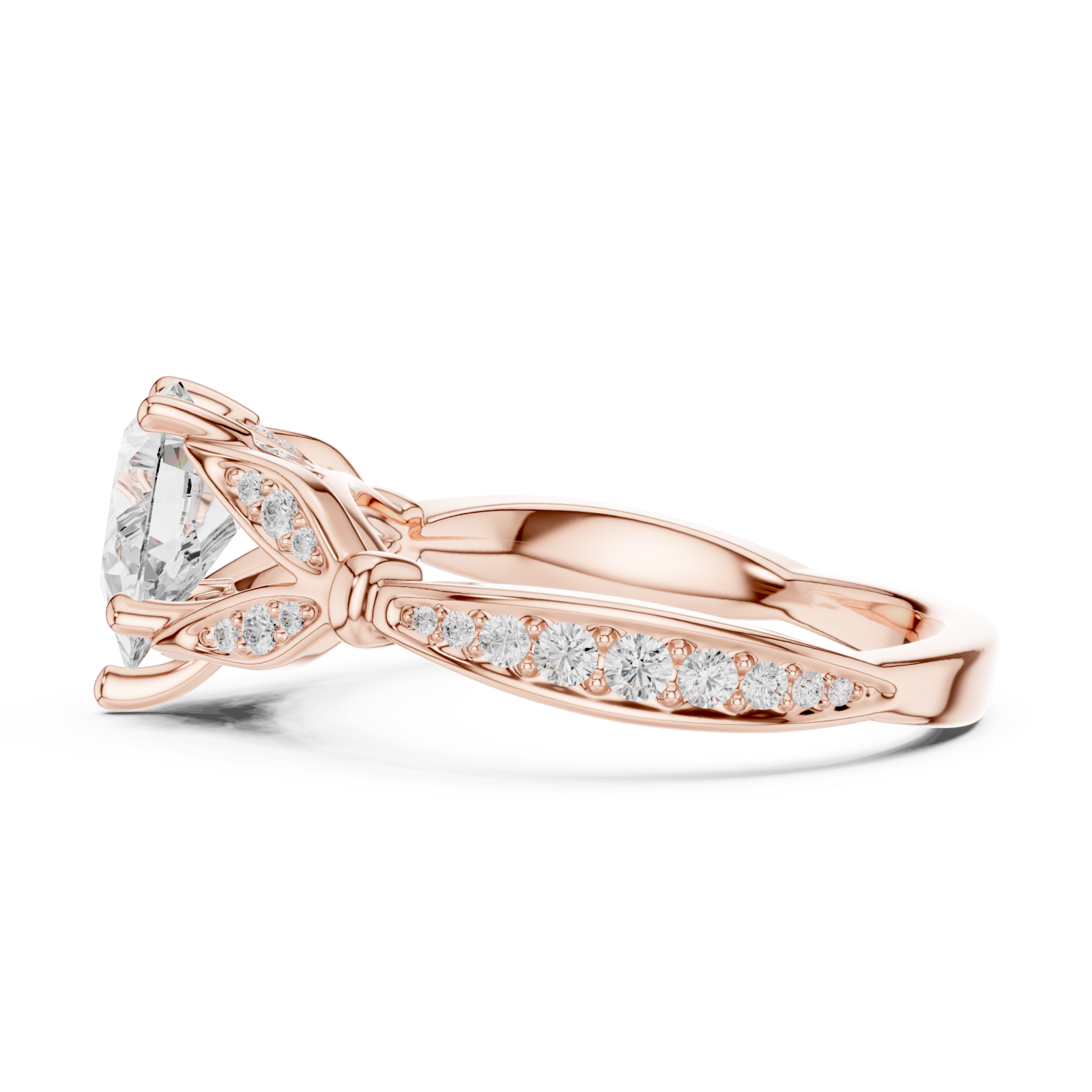  Rose Gold Celestial Crest Ring Side View