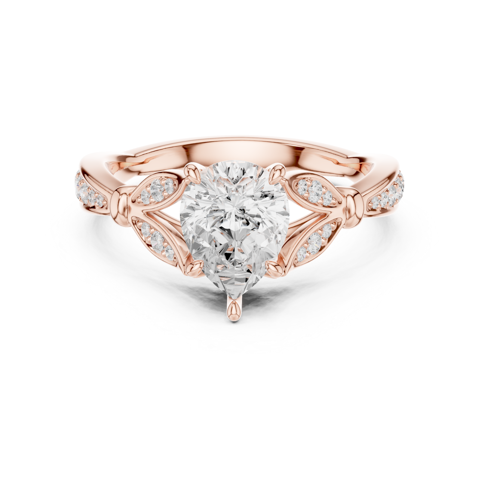  Rose Gold Celestial Crest Ring Front View