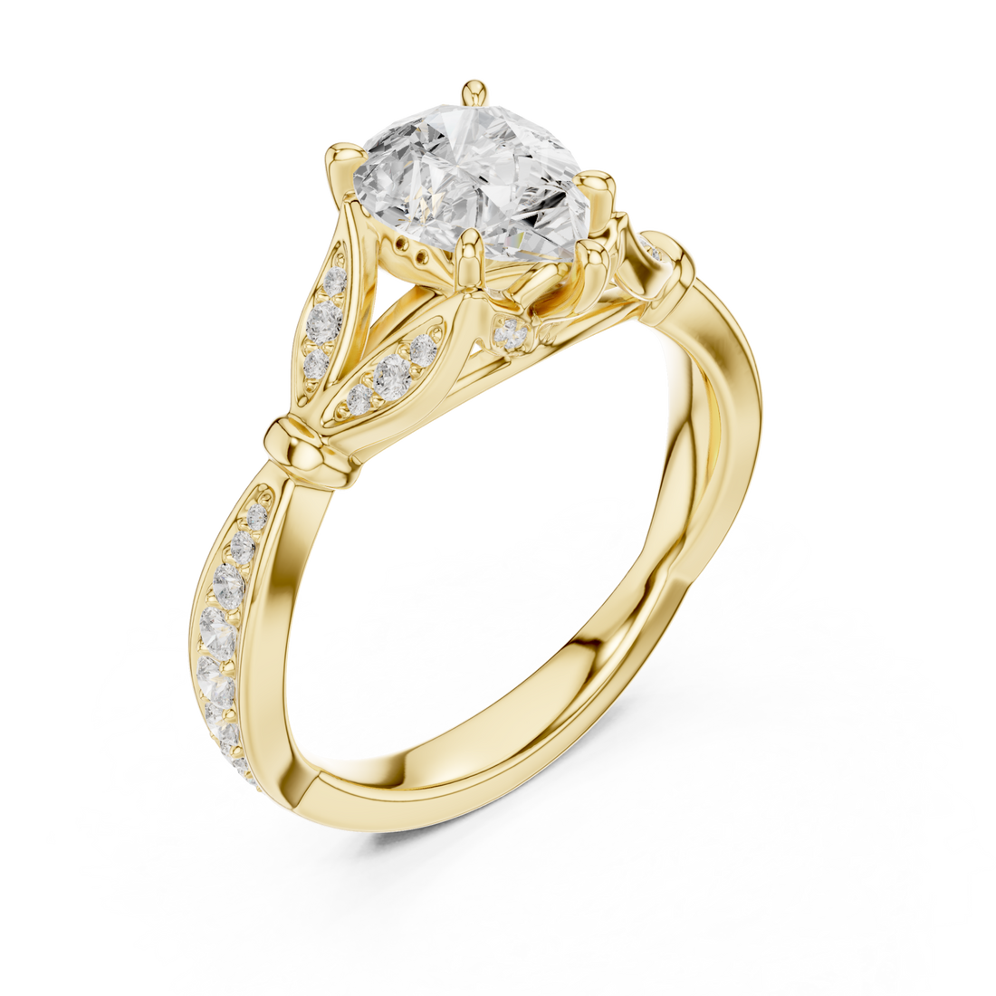 Gold Celestial Crest Ring Right View