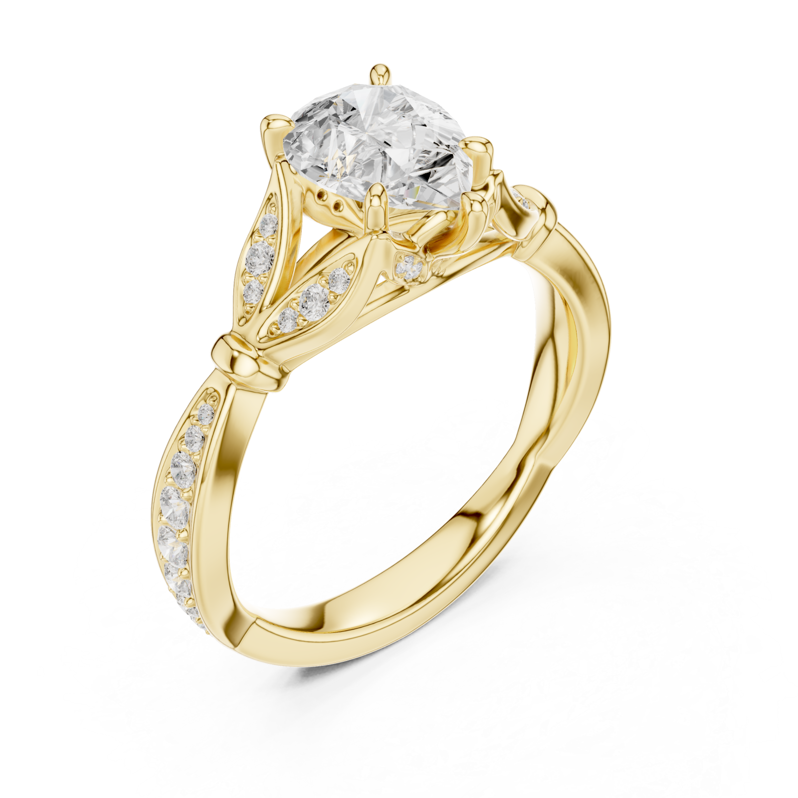 Gold Celestial Crest Ring Right View