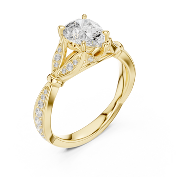 Gold Celestial Crest Ring Right View