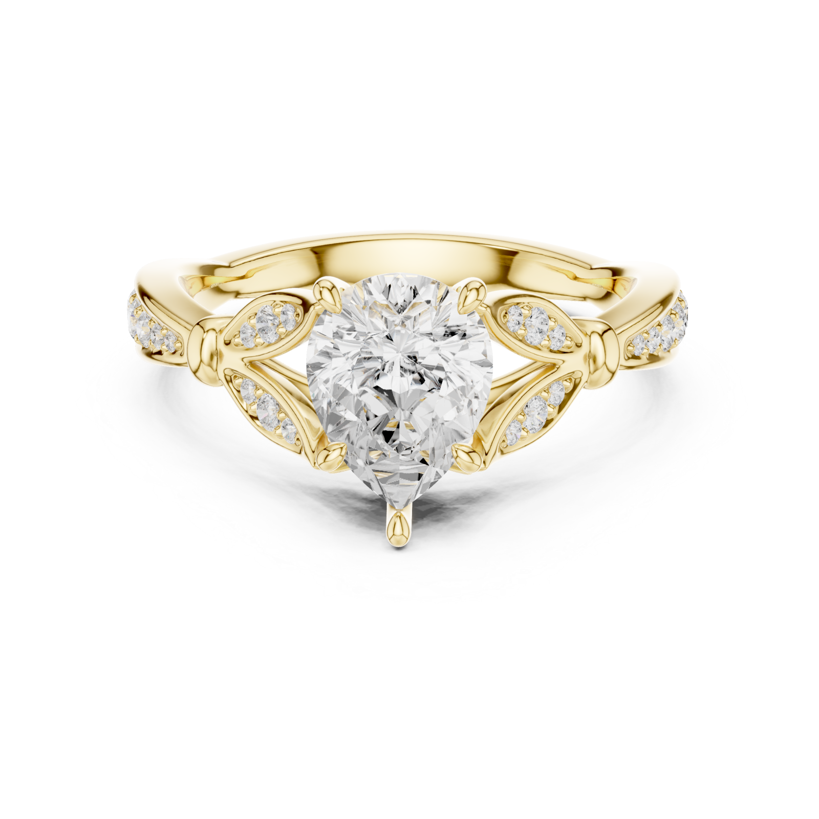  Gold Celestial Crest Ring Front View