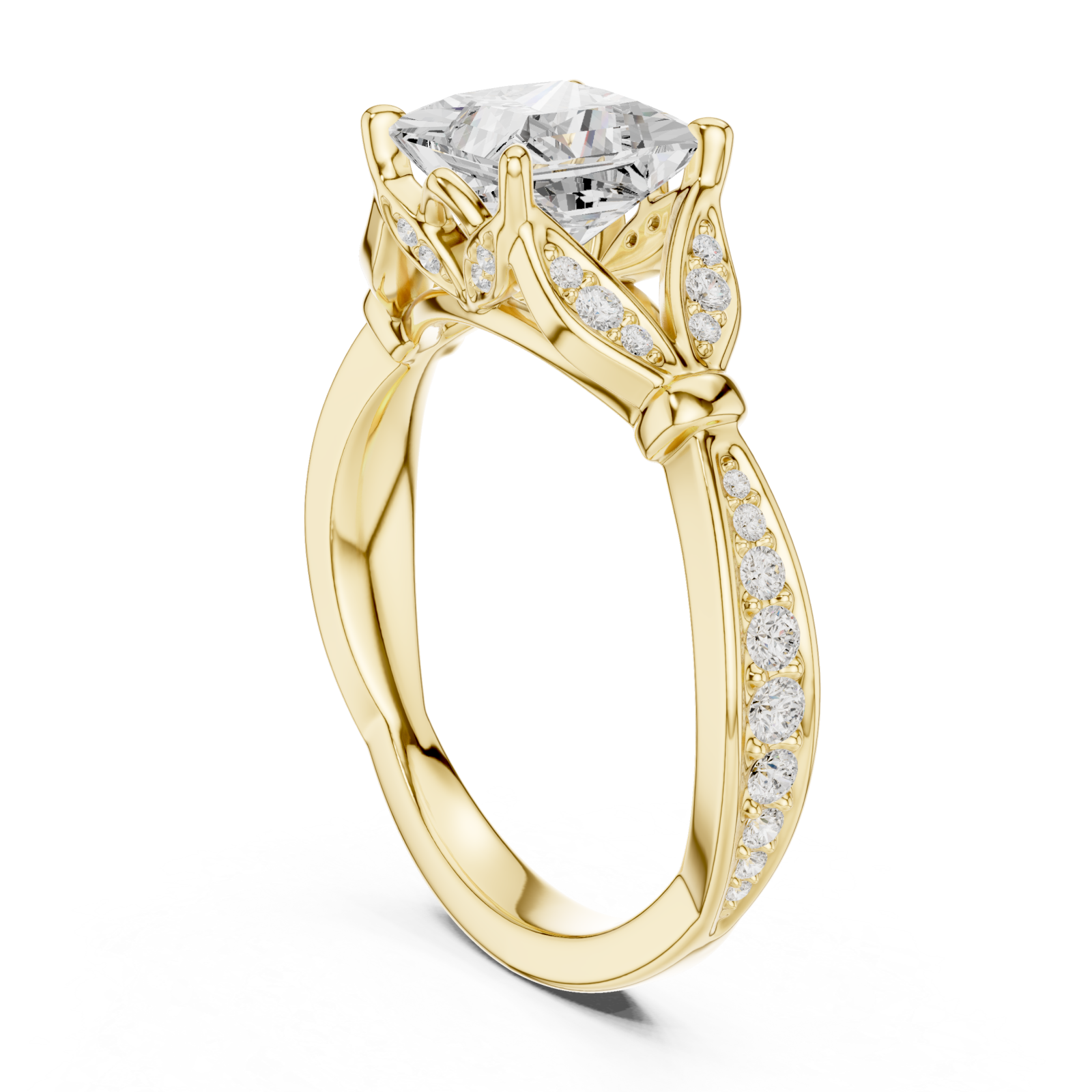  Gold Opulent Harmony Solitaire Ring Left View