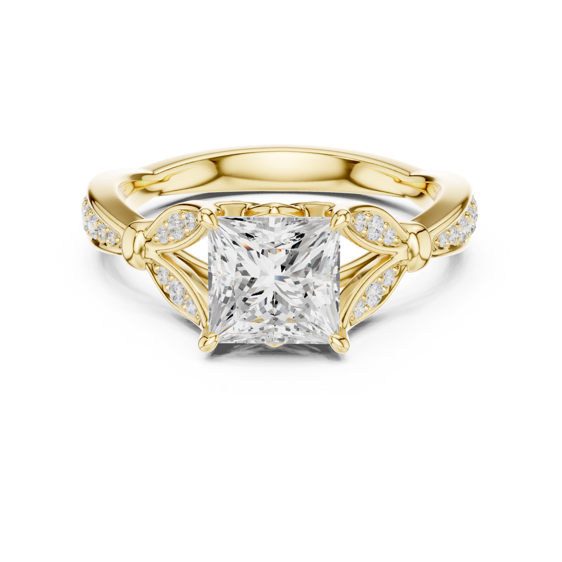 Gold Opulent Harmony Solitaire Ring Right View