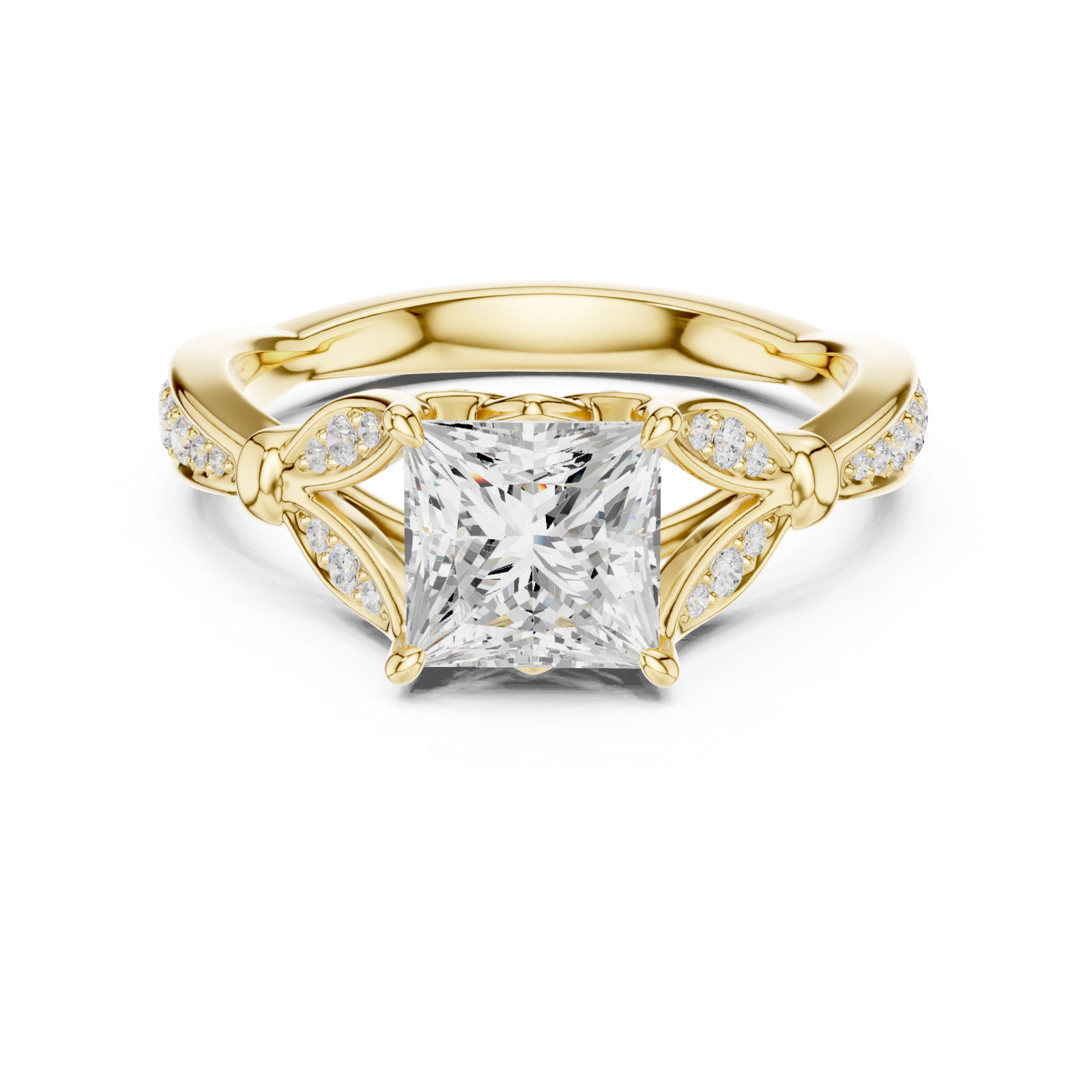  Gold Opulent Harmony Solitaire Ring Front View
